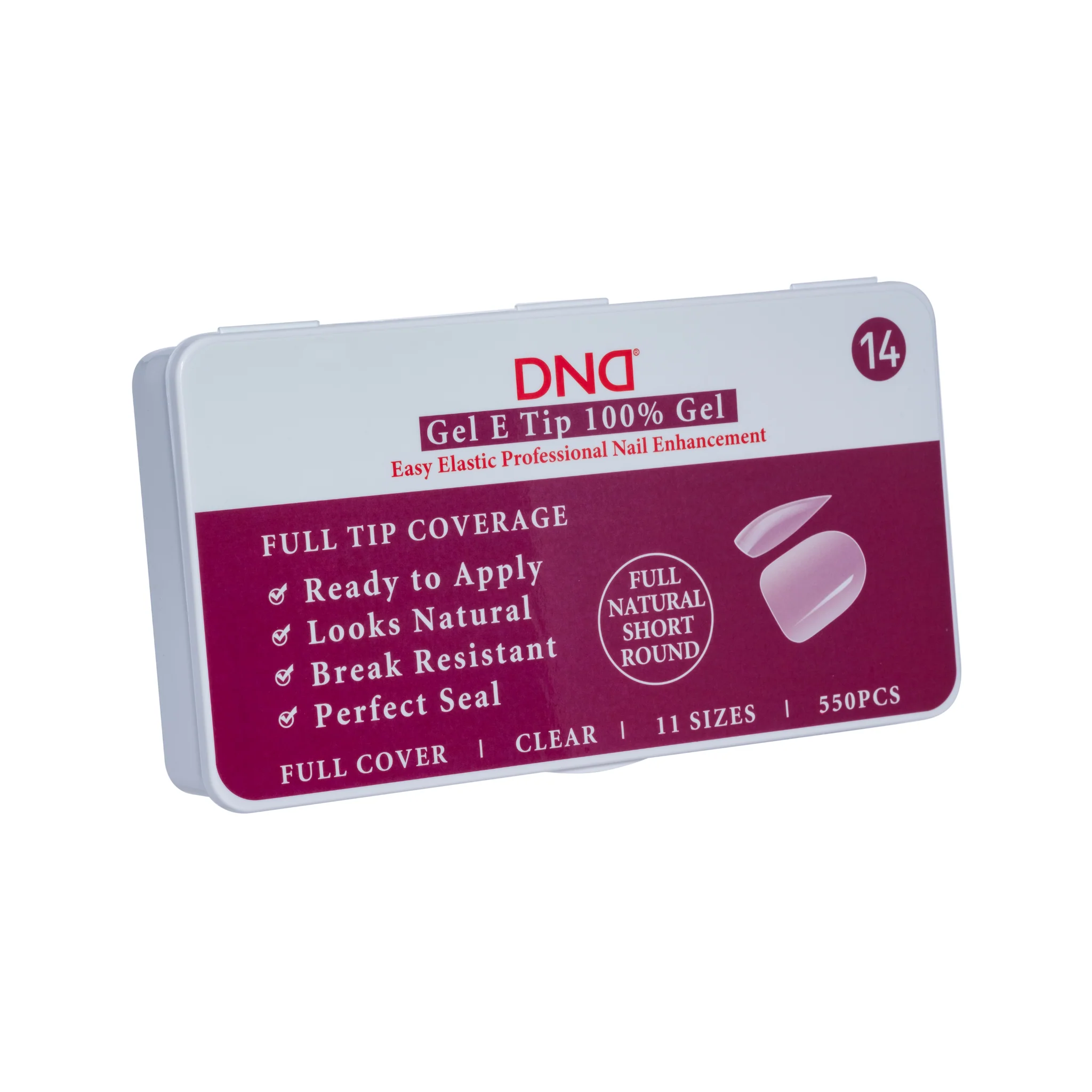 DND Gel E Tips - Full Natural Short Round #14 1 DND Gel E Tips - Full Natural Short Round #14